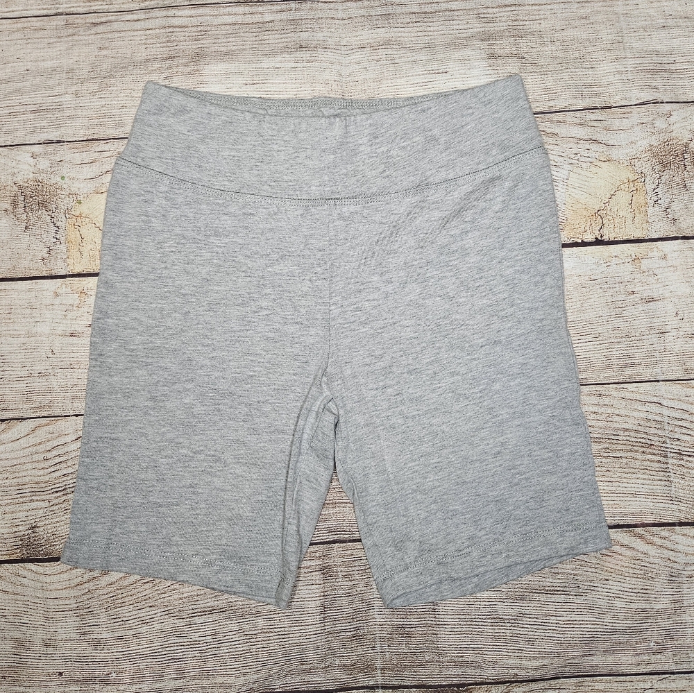 Pink Rose gray high waisted biker shorts